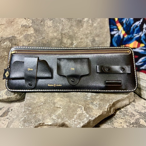 Solid Leather Utility Organizer & Glasses Holder  for Drivers - Picture 4 of 9